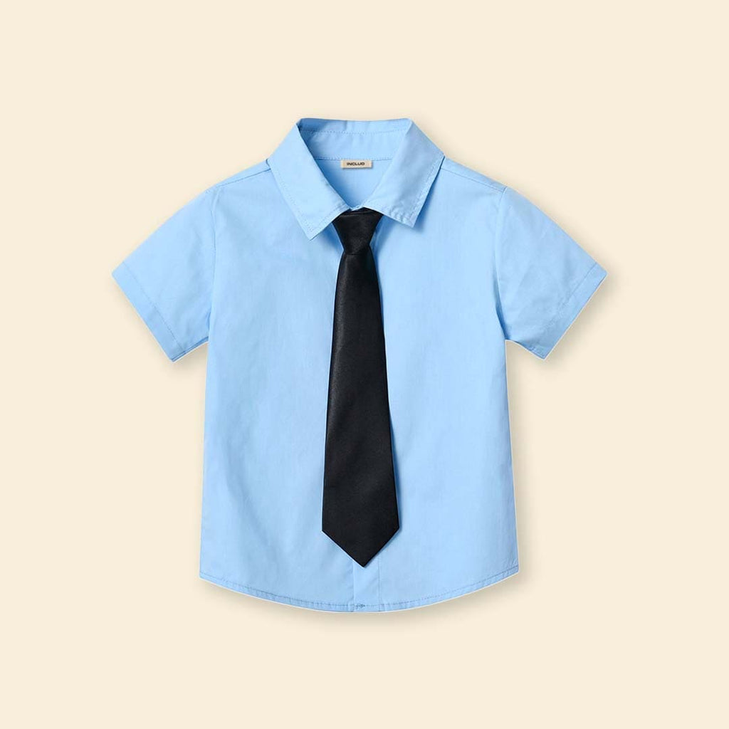 Boys Half Sleeves Shirt With Tie