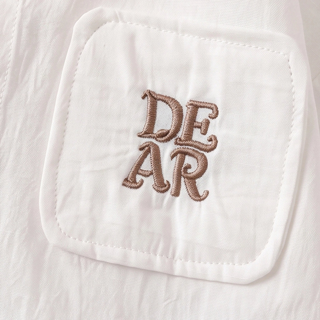 Boys White Embroidered Long Sleeve Shirt Shirts