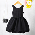 Girls Black Sleeveless Balloon Dress Casual Dresses Black 2-3 Y