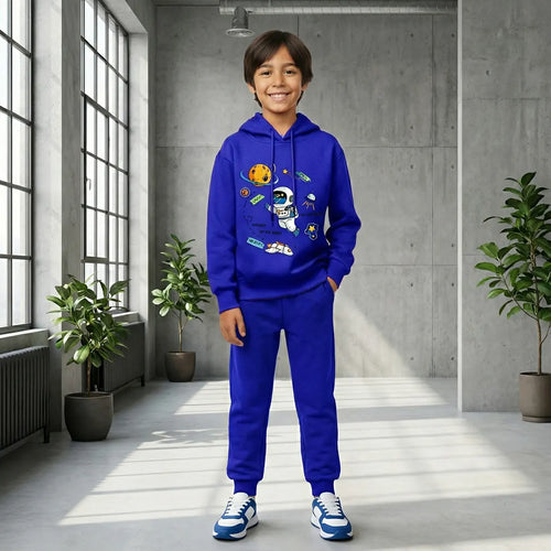 Boys Royal Blue Space Graphics Fleece Sweatshirt With Joggers Sets 2 pc. Sets Royal Blue 2-3 Y