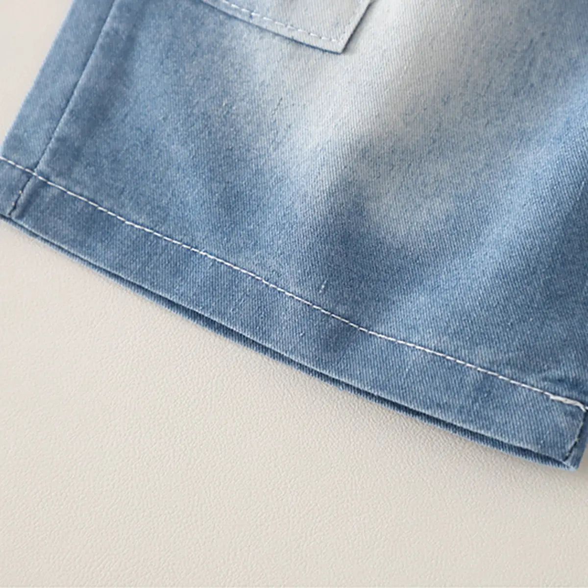 Boys Light Blue Denim Shirt & Cargo Shorts With Printed T-Shirt Sets Sets
