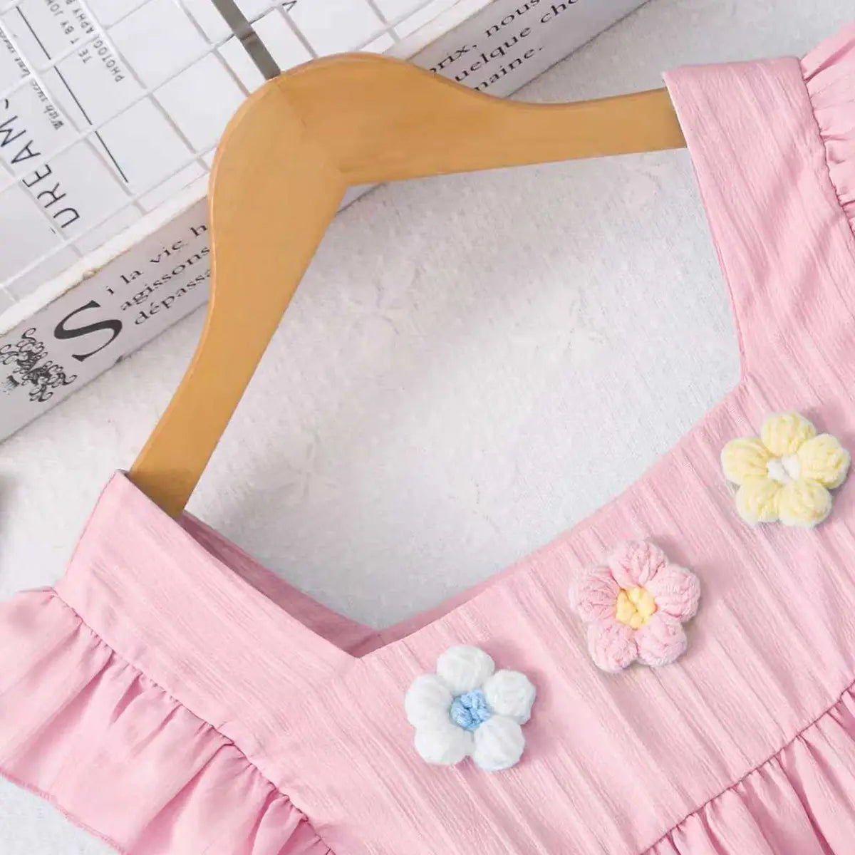 Girls Pink Stripes Sleeveless Peplum Top With Pants Set Sets