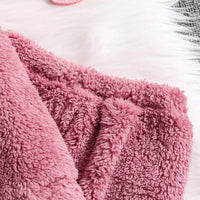 Girls Pink Embroidered Hooded Fleece Sweatshirt With Jogger Co-ord Sets 2 pc. Sets