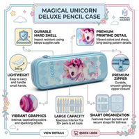 Unicorn Kids Hard Pencil Case -Blue Trending Accessories