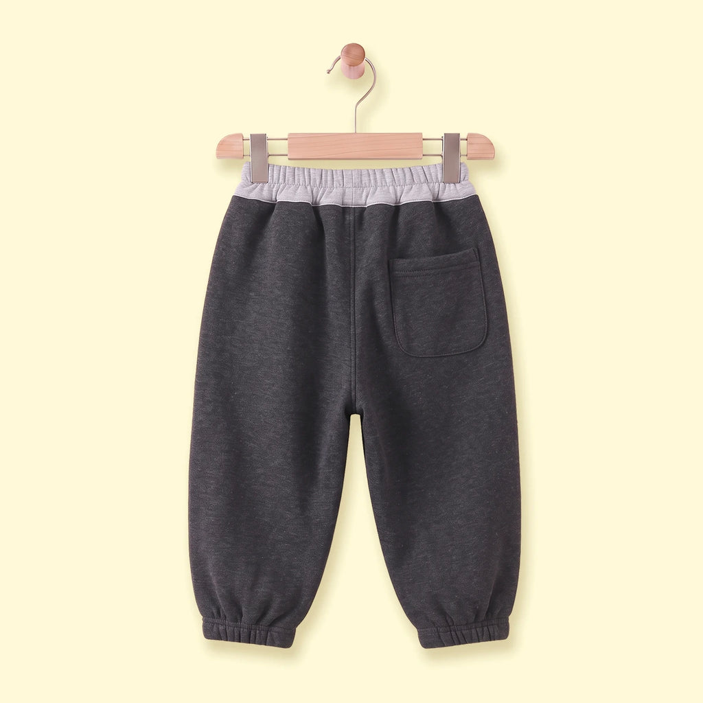 Boys Dark Grey Embroidered Jogger Joggers