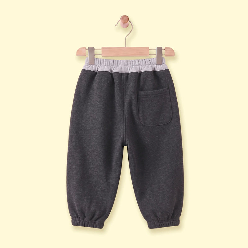 Boys Dark Grey Embroidered Jogger Joggers
