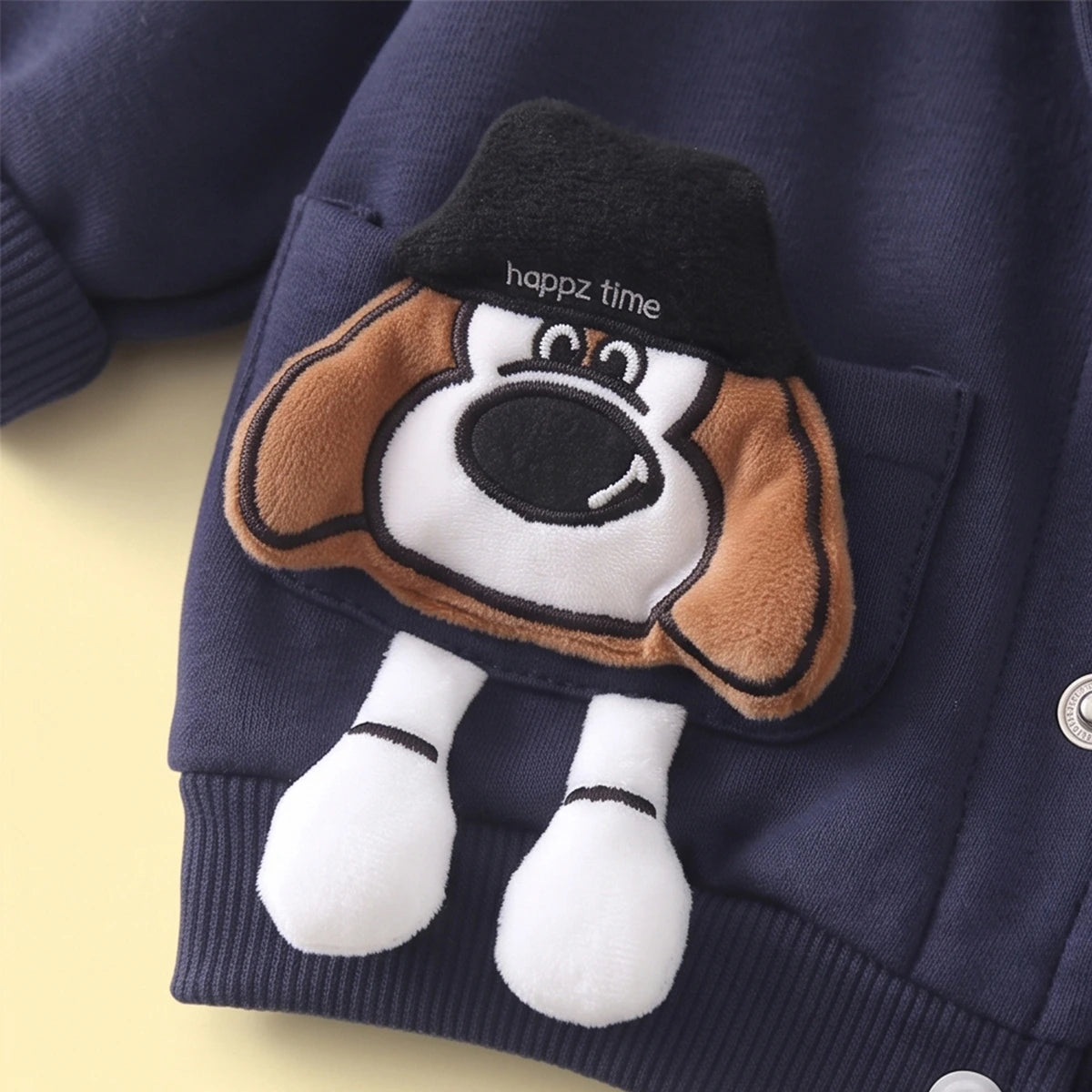 Boys Navy Blue Typographic Jacket With Hooded Sweatshirt & Joggers Sets Sets