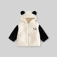 Girls White Polar Fleece Hooded Zipper Jacket Coats & Jackets