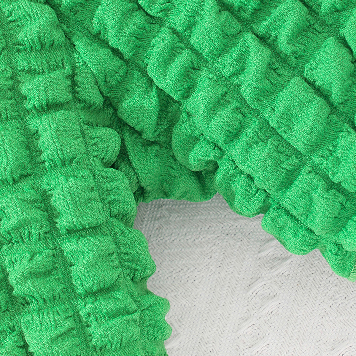 Girls Green Waffle Textured Shirt with Shorts Set Sets