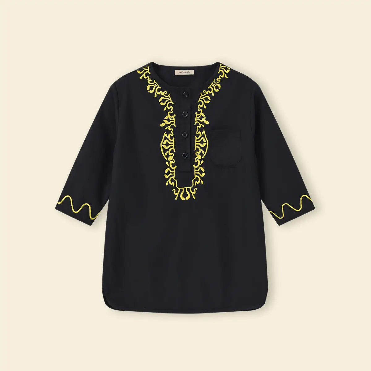Boys Black Embroidered Kurta With Pajama Sets Ethnicwear Boys