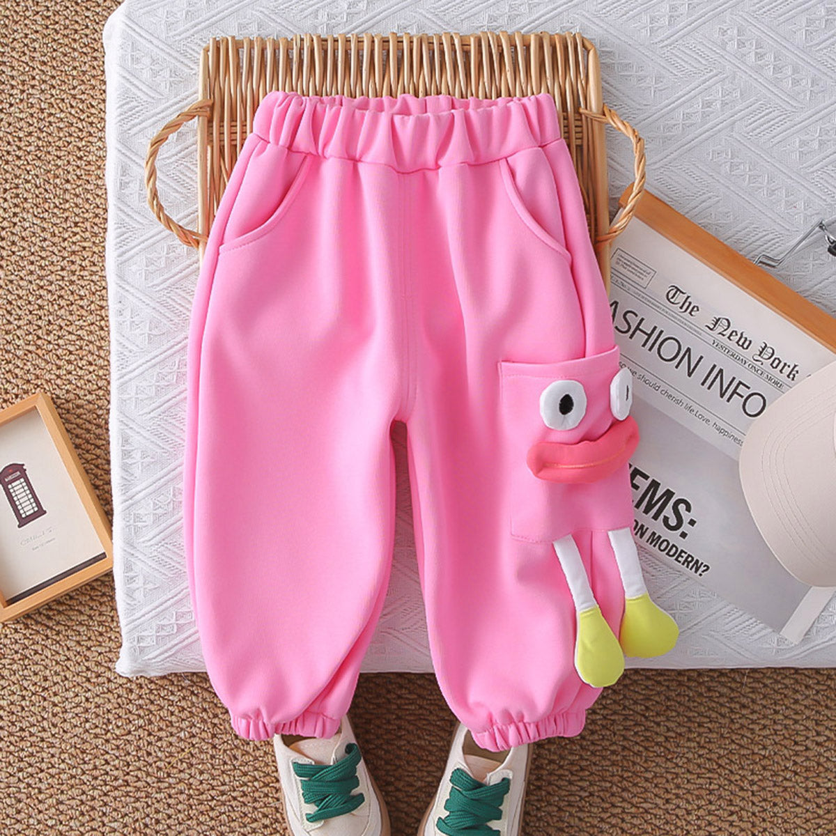 Girls Pink Solid Polo Neck Sweatshirt With Joggers Co-ord Set 2 pc. Sets