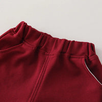 Boys Maroon Typographic Printed Raglan Sleeve Polo T-Shirt With Shorts Sets 2 pc. Sets