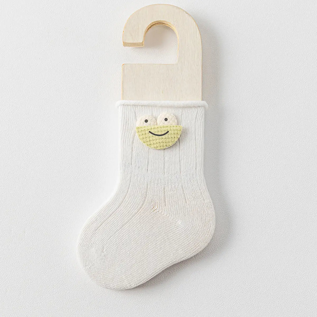 Pack of 4 White Animal Applique Ankle Length Socks Socks
