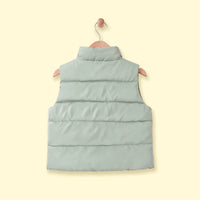 Boys Light Green Sleeveless Quilted Puffer Jacket Coats & Jackets