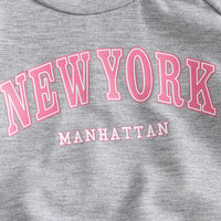 Girls Light Grey Typographic Print Raglan Sleeve T-Shirt With Shorts Sets 2 pc. Sets