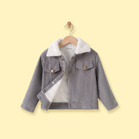 Girls Grey Textured Long Sleeve Jacket Coats & Jackets Grey 3-4 Y
