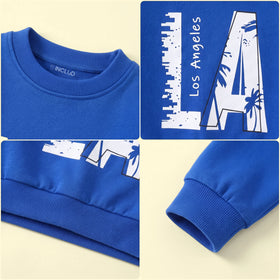 Boys Blue Typography Print Long Sleeve Sweatshirt Sweatshirts & Hoodies