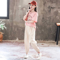 Girls Short Sleeve Teddy Graphic T-Shirt With Pants Set 2 pc. Sets   