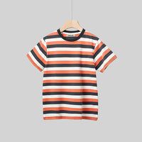 Girls Striped Short Sleeves T-shirt Tshirts   
