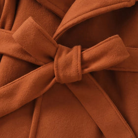 Girls Brown Solid Long Sleeve Trench Coat Coats & Jackets