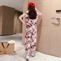 Girls Multicolor Floral Print Sleeveless Top With Pants Sets 2 pc. Sets
