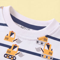 Boys White Round Neck Graphic Sweatshirt Sweatshirts & Hoodies