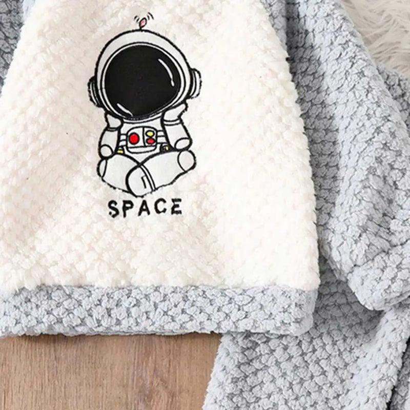 Boys Grey Astronaut Printed Sweatshirt With Jogger Sets 2 pc. Sets