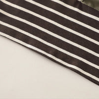 Boys Dark Brown Striped T-Shirt With Pocket & Denim Shorts Sets Sets