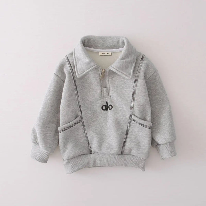 Boys Grey Polo Sweatshirt With Jogger Co-ord Sets Sets