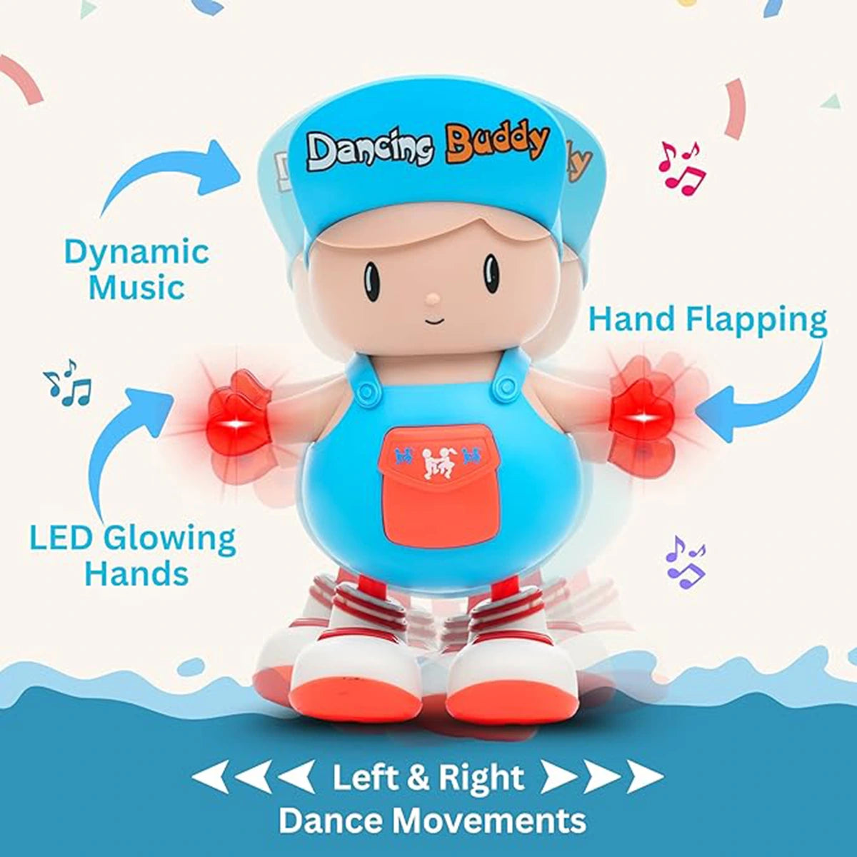Kids Blue Dancing Buddy Figure Toy with LED Lights Trending Accessories