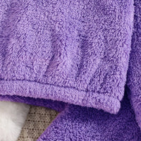 Girls Purple Polar Fleece Hooded Sweatshirt & Jogger Co-ord Sets Sets