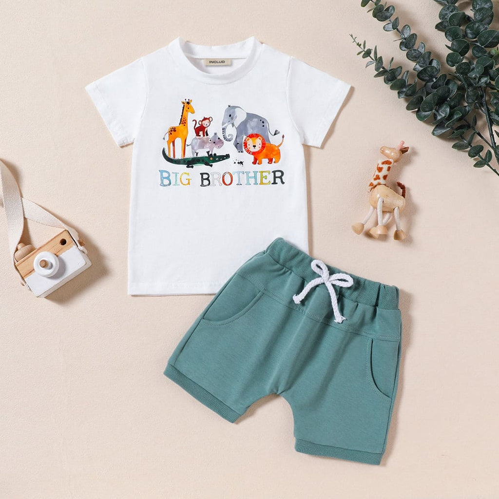 Boys Animal Print T-Shirt With Shorts Set