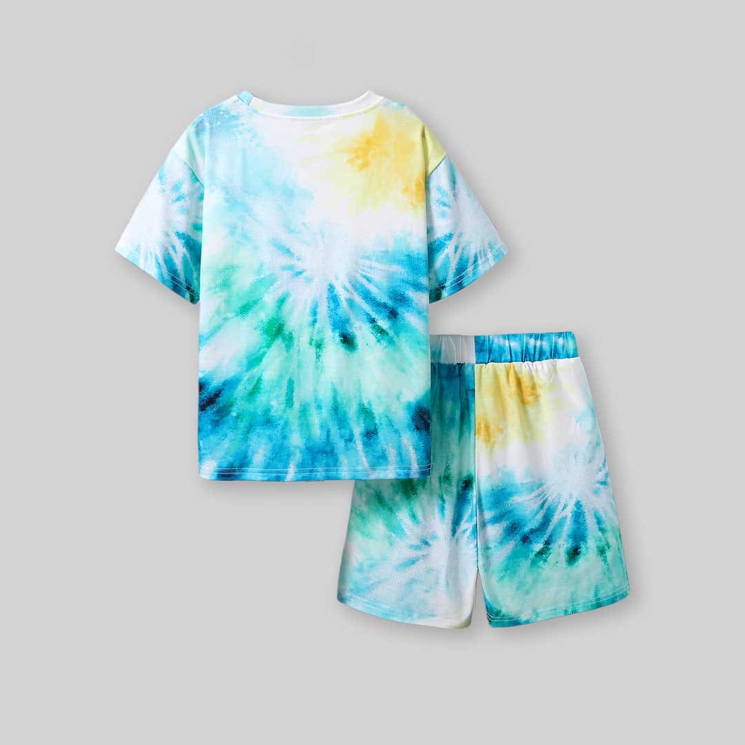 Boys Tie And Dye Short Sleeve T-Shirt With Shorts Sets 2 pc. Sets   