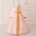 Girls Pink Embroidered Fit & Flare Dress With Long Sleeves Casual Dresses Pink 3-4 Y