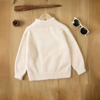 Boys Apricot Sweater With Self-Design Reindeer Pattern Sweaters & Cardigans