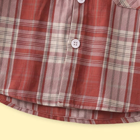 Boys Red Checked Long Sleeve Shirt Shirts