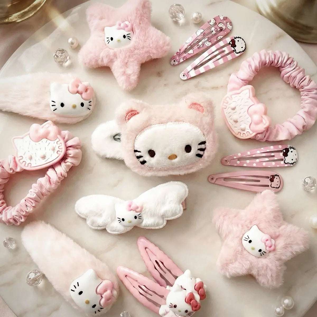 Girls Multicolor Hair Accessories Set Trending Accessories Pink Onesize