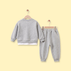 Boys Light Grey Embroidered Sweatshirt & Joggers Sets 2 pc. Sets