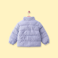 Girls Lavender Textured Long Sleeve Jacket Coats & Jackets