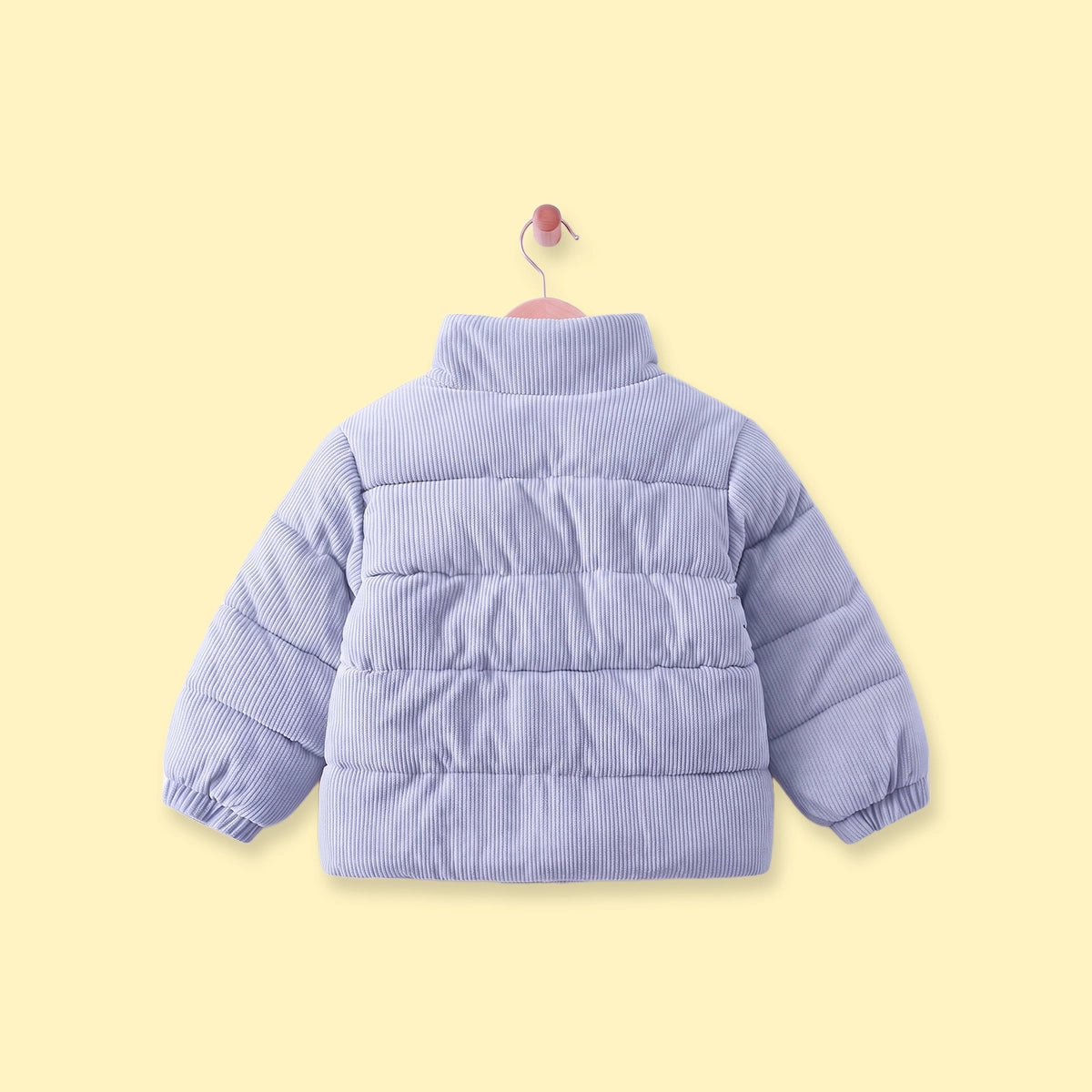 Girls Lavender Textured Long Sleeve Jacket Coats & Jackets