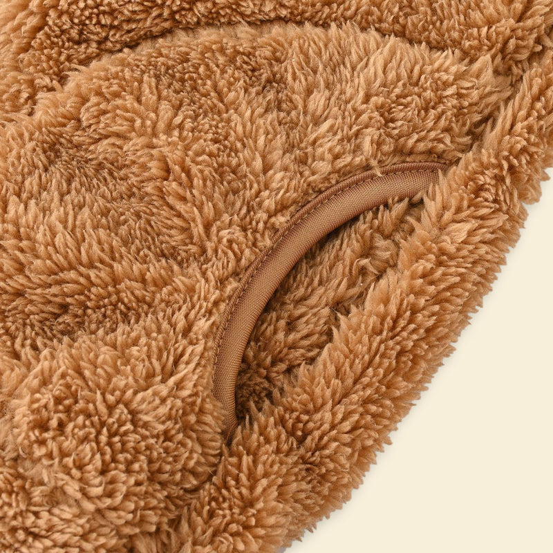 Girls Brown Fleece Front Zipper Sleeveless Winter Jacket Coats & Jackets