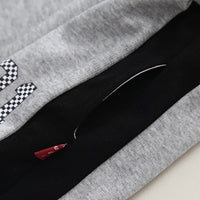 Boys Grey Alphanumeric Printed Polo Sweatshirt With jogger Co-ord Sets Sets