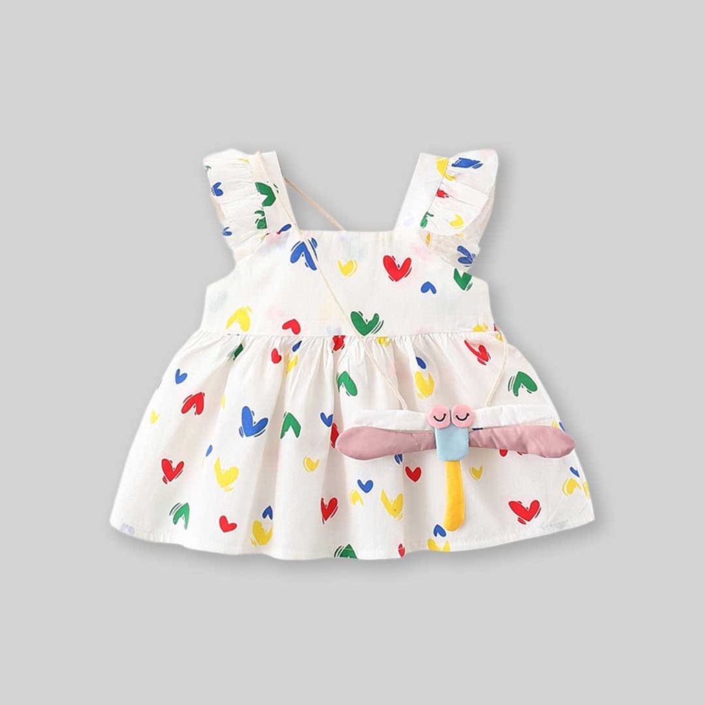 Girls Sleeveless Heart Print Top Tops   