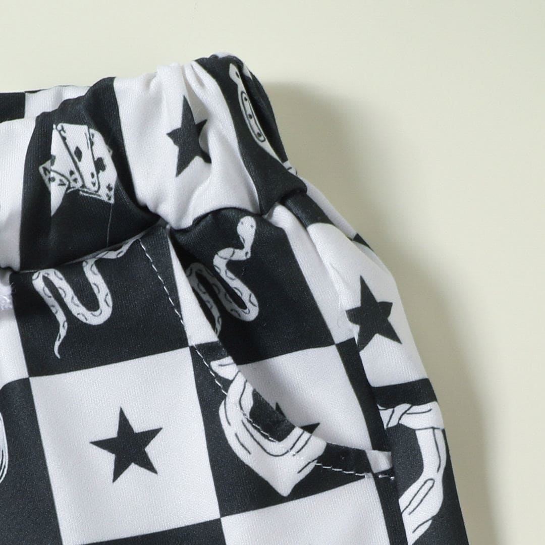 Boys Shorts Sleeves T-Shirt With Printed Shorts Set Sets   