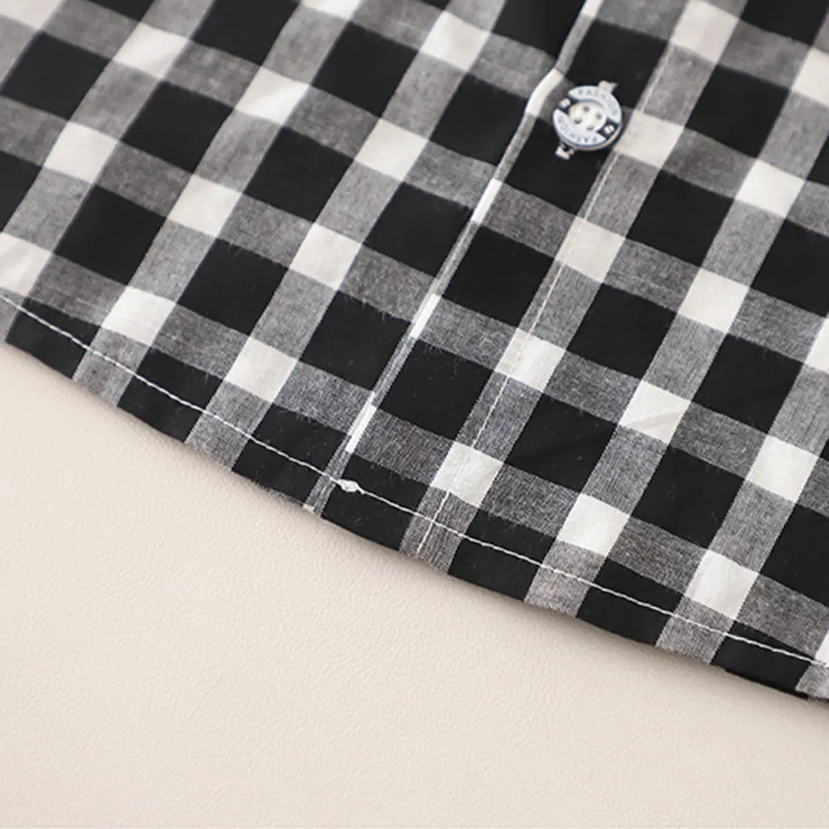 Boys Black Checked Shirt With Cargo Shorts Sets Sets