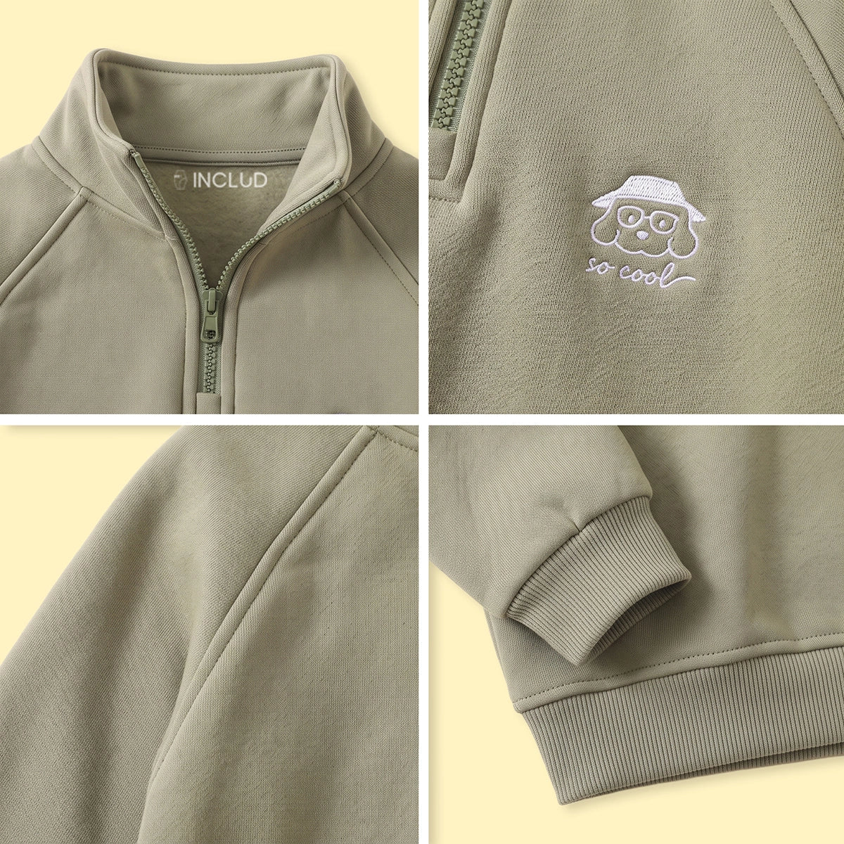 Boys Sage Green Embroidered Long Sleeve Sweatshirt Sweatshirts & Hoodies