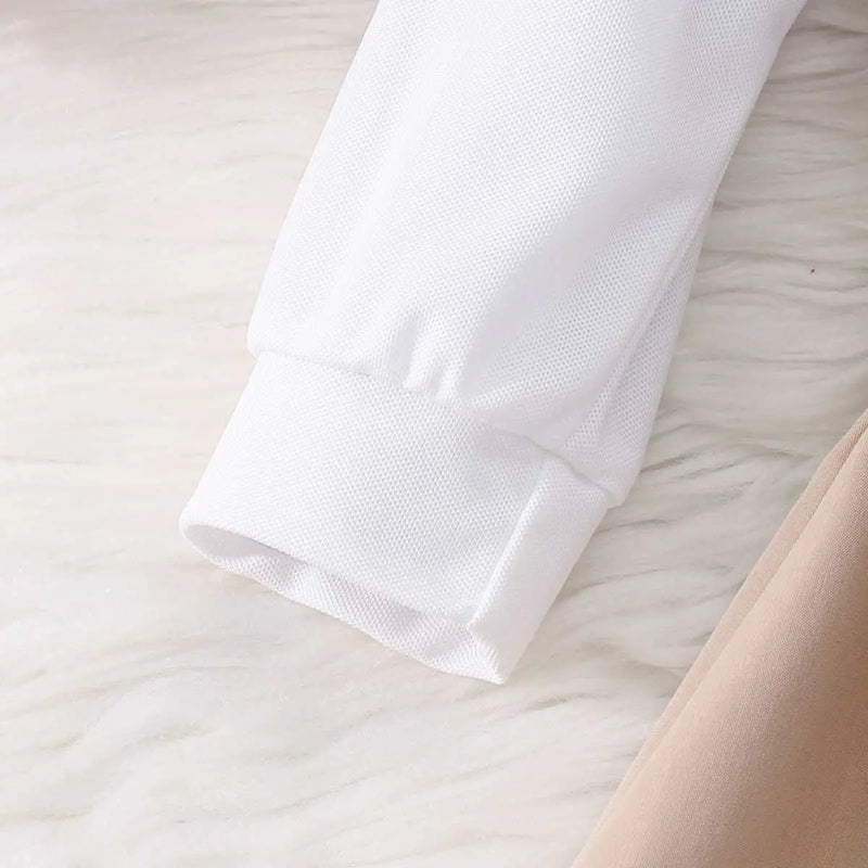 Girls Beige Solid Long Sleeves Shirt Dress Casual Dresses