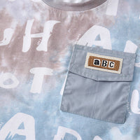 Boys Light Blue Typographic Printed Short Sleeve T-Shirt With Elasticated Shorts Sets 2 pc. Sets