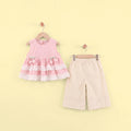 Girls Pink Cherry Applique Sleeveless Top with Pants Sets 2 pc. Sets Pink 1-2 Y
