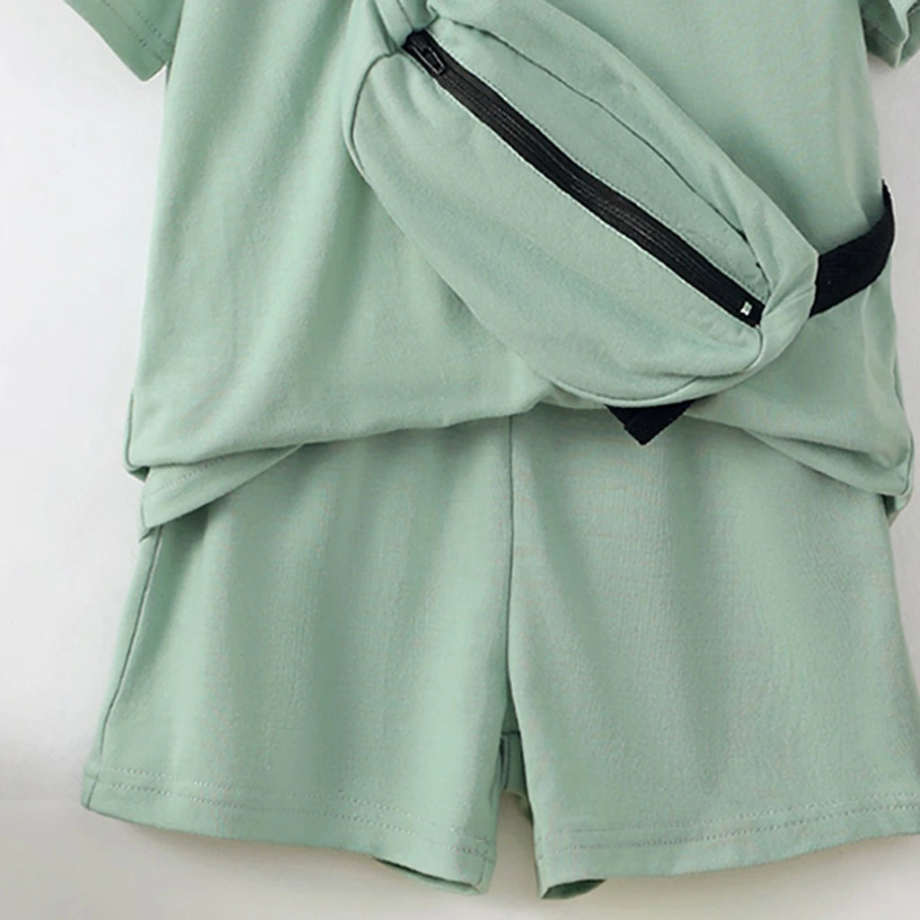 Boys Green Short Sleeve T-Shirt With Shorts Sets 2 pc. Sets